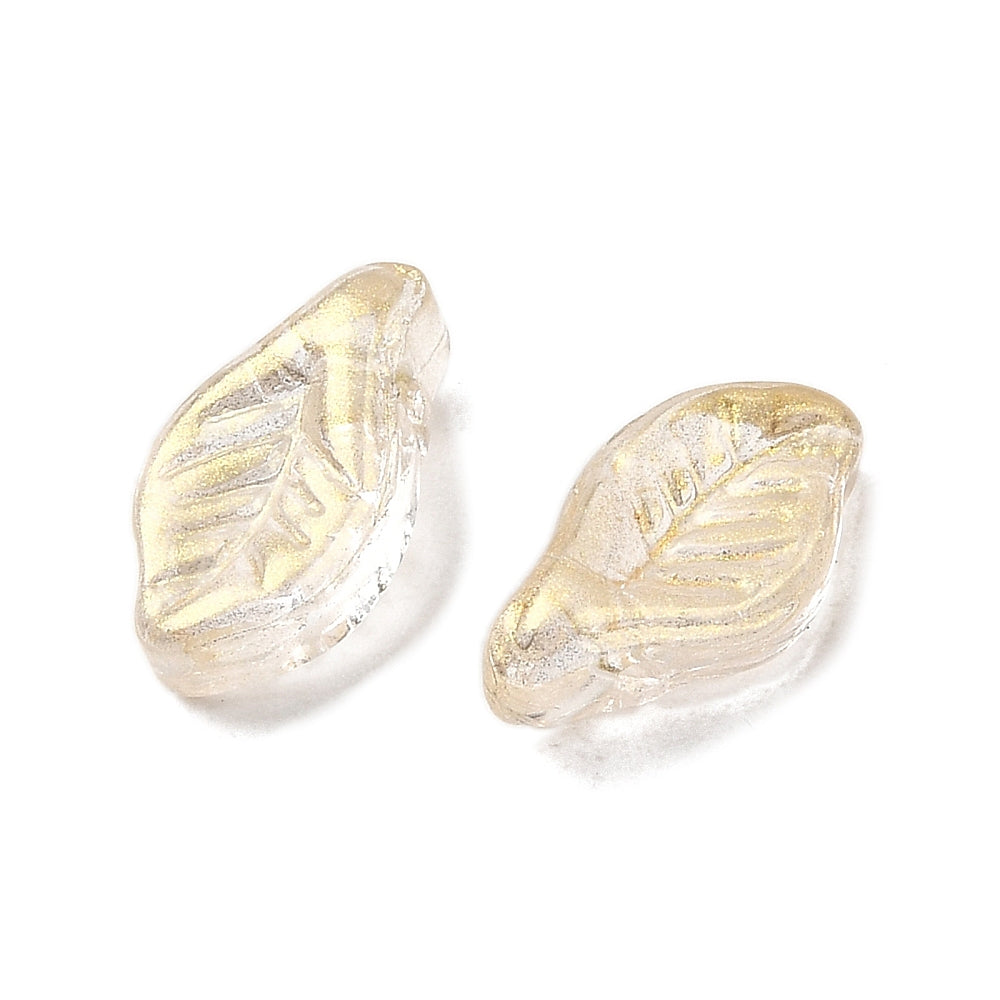 Glass Leaf Wheat Color 12x6x5 50pc