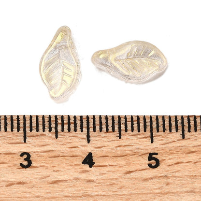 Glass Leaf Wheat Color 12x6x5 50pc