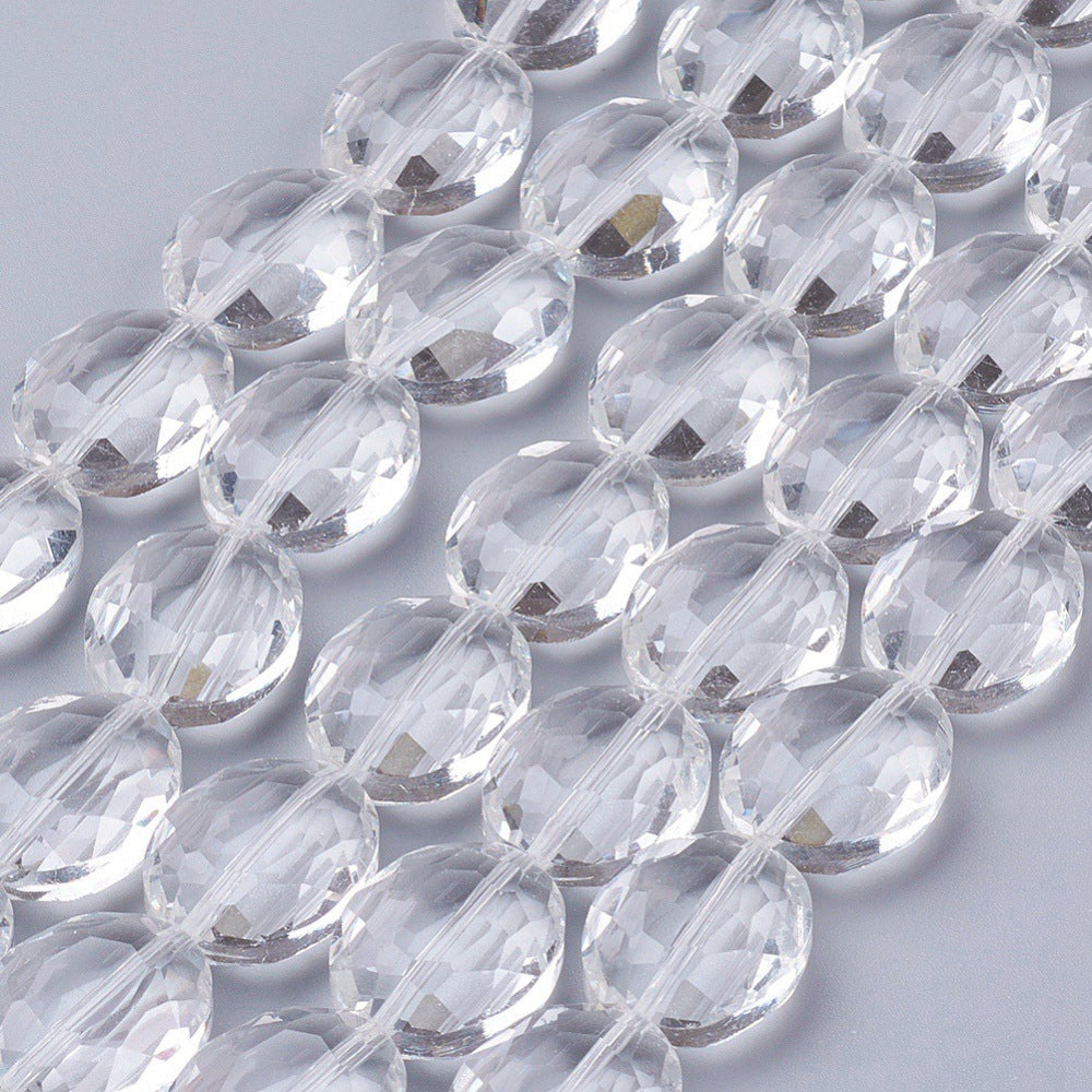 Glass Bead Faceted Oval Clear 20mm - Alberta Bead Store