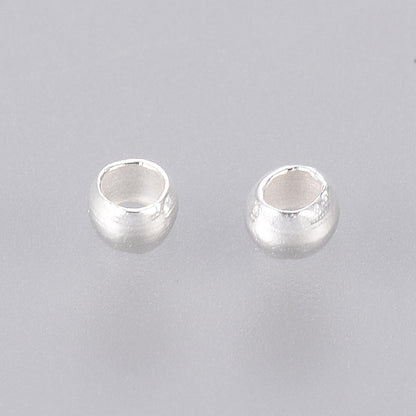 Crimp Bead Brass Silver Color 2mm hole 1mm 10g