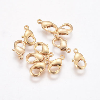 Lobster Claw Clasps 18K Gold Plated 10x6x2.5mm 5pc