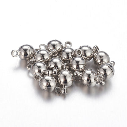 Magnetic Clasp with Loop Platinum 11.5mmx6mm 2 sets