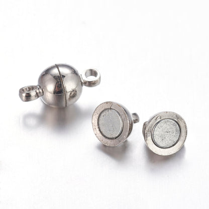 Magnetic Clasp with Loop Platinum 11.5mmx6mm 2 sets