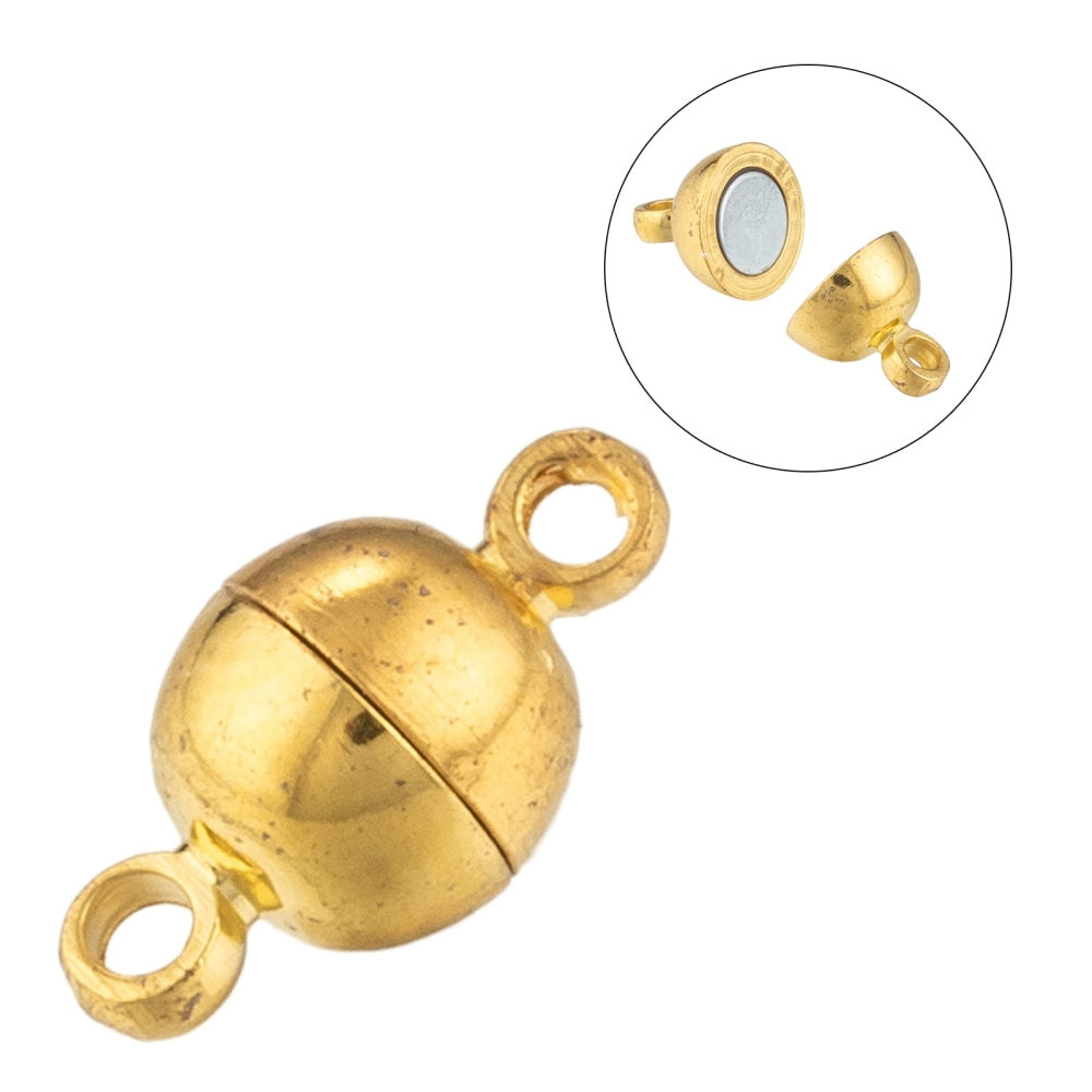 Magnetic Clasp with Loop Gold 11.5mmx6mm 2 sets