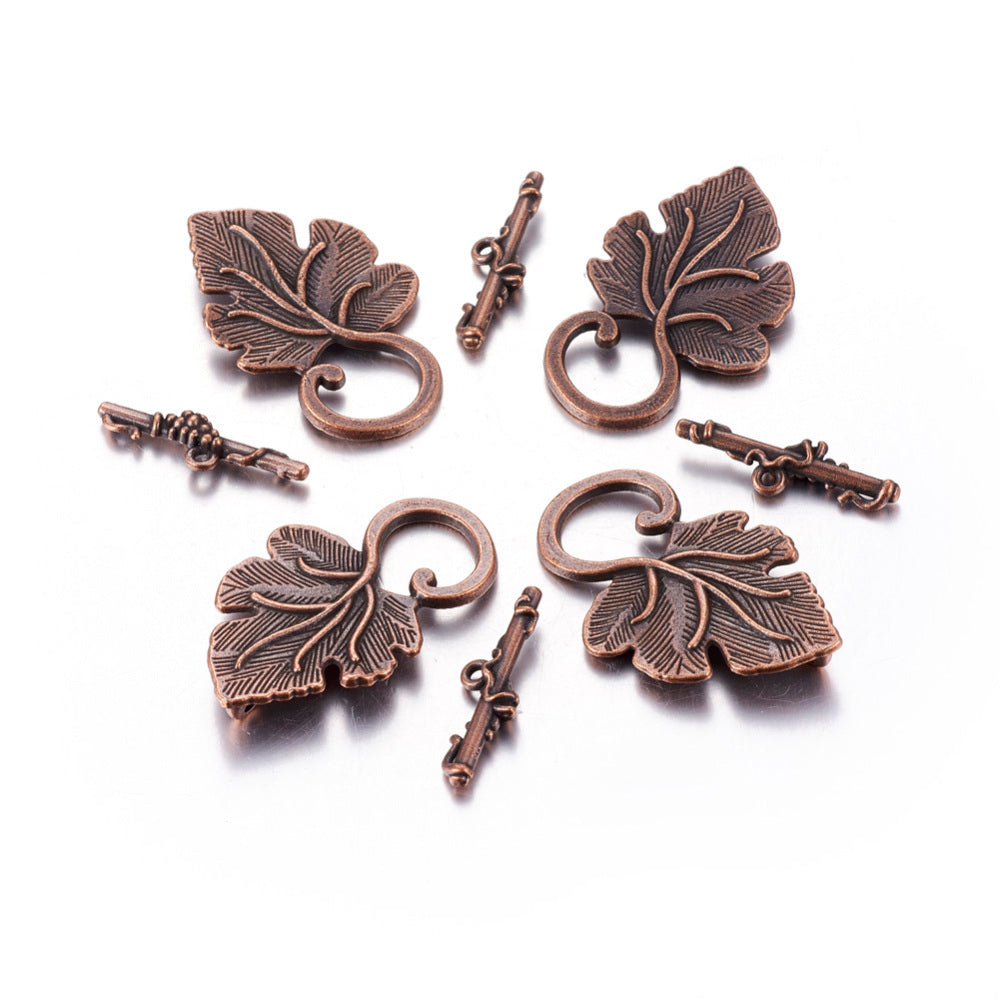 Toggle Clasp Leaf Red Copper 2 set per pk