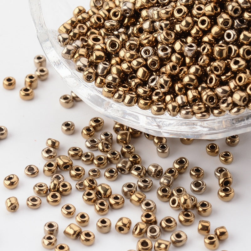 Glass Seed Bead 8/0 Metallic Sienna 50g