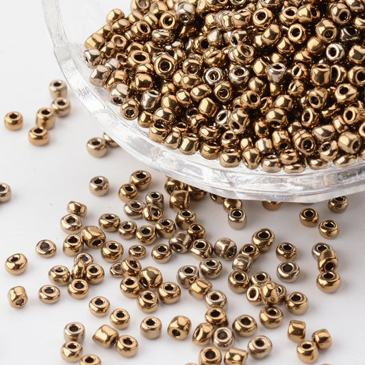 Glass Seed Bead 8/0 Metallic Sienna 50g