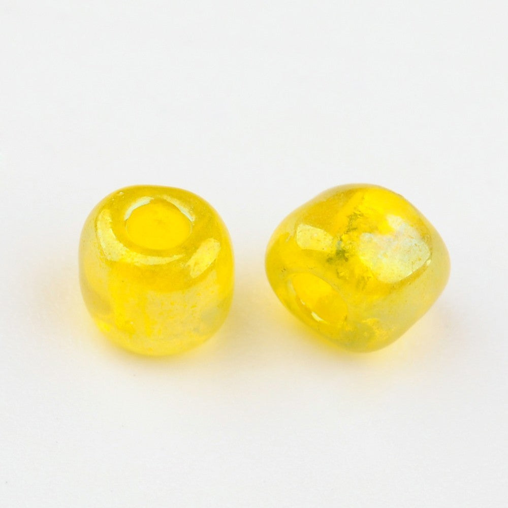 Glass Seed Bead Transparent AB Yellow 6/0