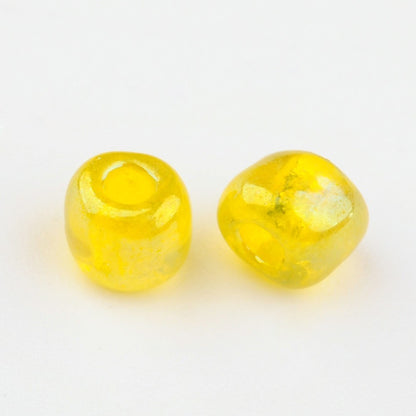Glass Seed Bead Transparent AB Yellow 6/0