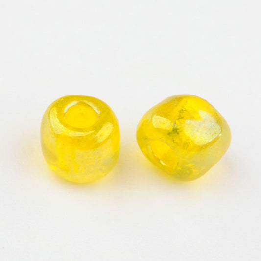 Glass Seed Bead Transparent AB Yellow 6/0