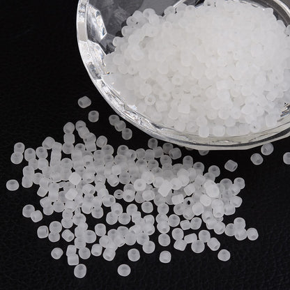 Perles de rocaille en verre 8/0 Transparent Blanc Mat 50g