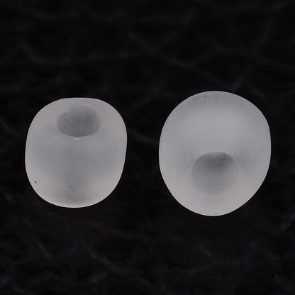 Perles de rocaille en verre 8/0 Transparent Blanc Mat 50g