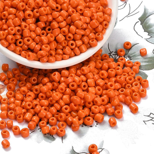 Glass Seed Bead Dark Orange Opaque 6/0