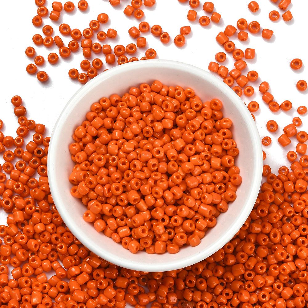 Glass Seed Bead Dark Orange Opaque 6/0