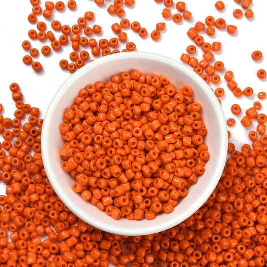 Glass Seed Bead Dark Orange Opaque 6/0