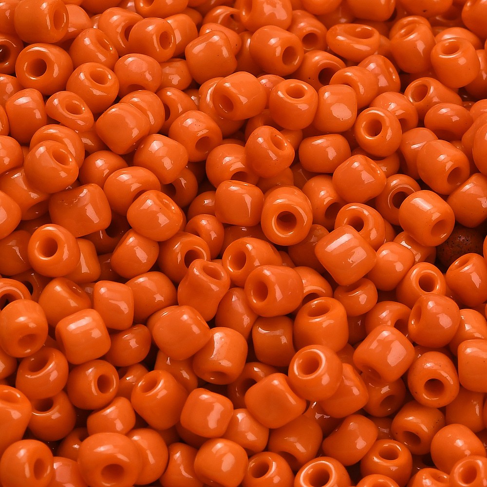 Glass Seed Bead Dark Orange Opaque 6/0