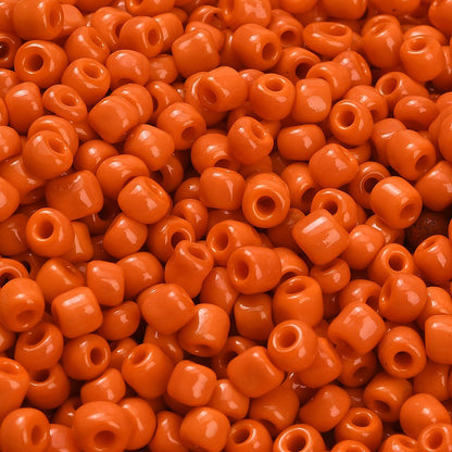 Glass Seed Bead Dark Orange Opaque 6/0