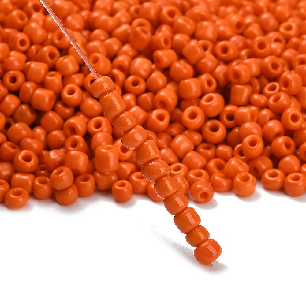 Glass Seed Bead Dark Orange Opaque 6/0