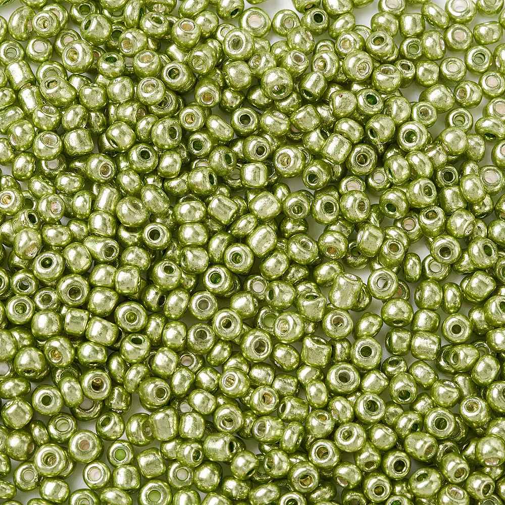 Perles de rocaille en verre 8/0 Métal Khaki Foncé 50g