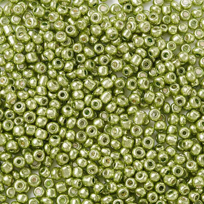 Perles de rocaille en verre 8/0 Métal Khaki Foncé 50g