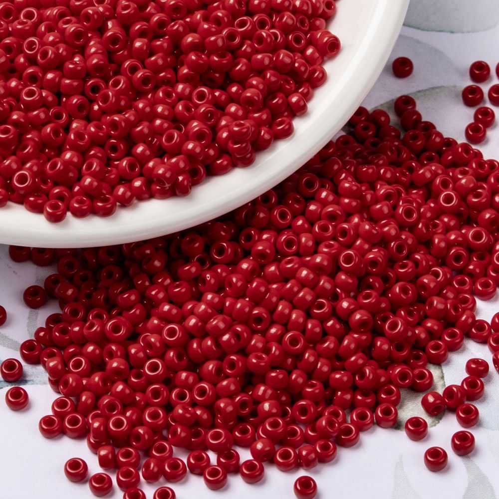 Perles de rocaille MIYUKI 8/0 Rouge Opaque 10g