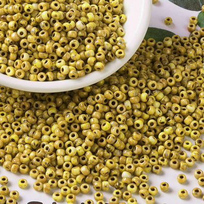 Perles de Rocailles MIYUKI 8/0 Opaque Jaune Picasso 10g