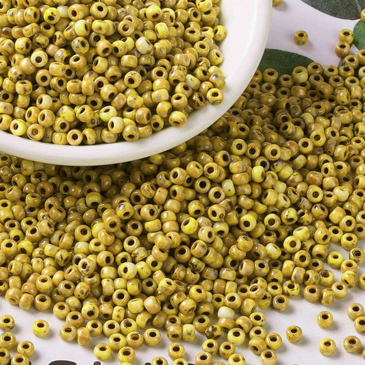 MIYUKI Seed Bead 8/0 Opaque Yellow Picasso 10g