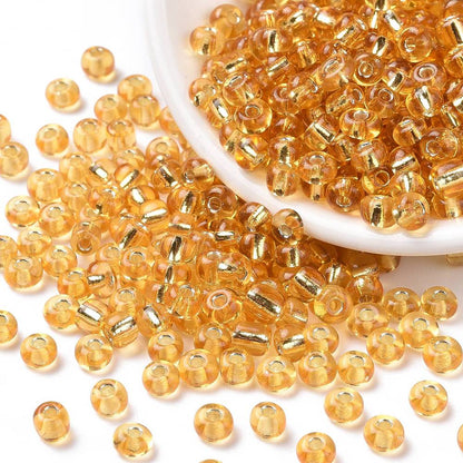 Glass Seed Bead S/L Champagne Yellow 6/0 (smaller)