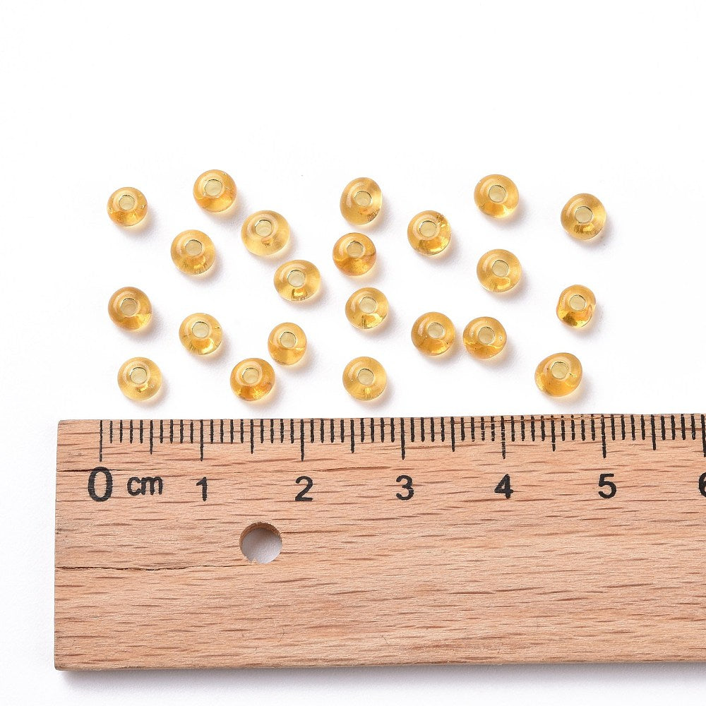 Glass Seed Bead S/L Champagne Yellow 6/0 (smaller)