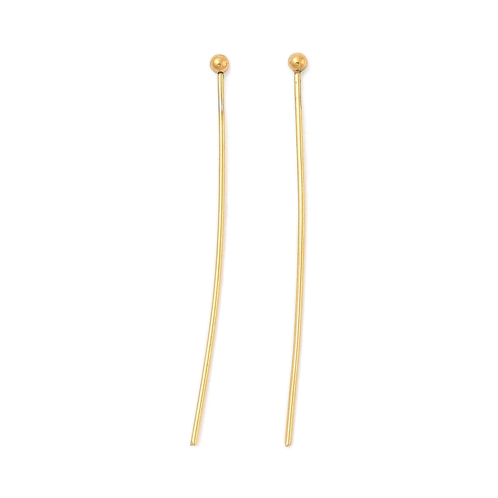 Ball Head Pin 18K Plated 36x1.8mm 10pc