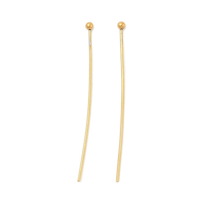 Ball Head Pin 18K Plated 36x1.8mm 10pc