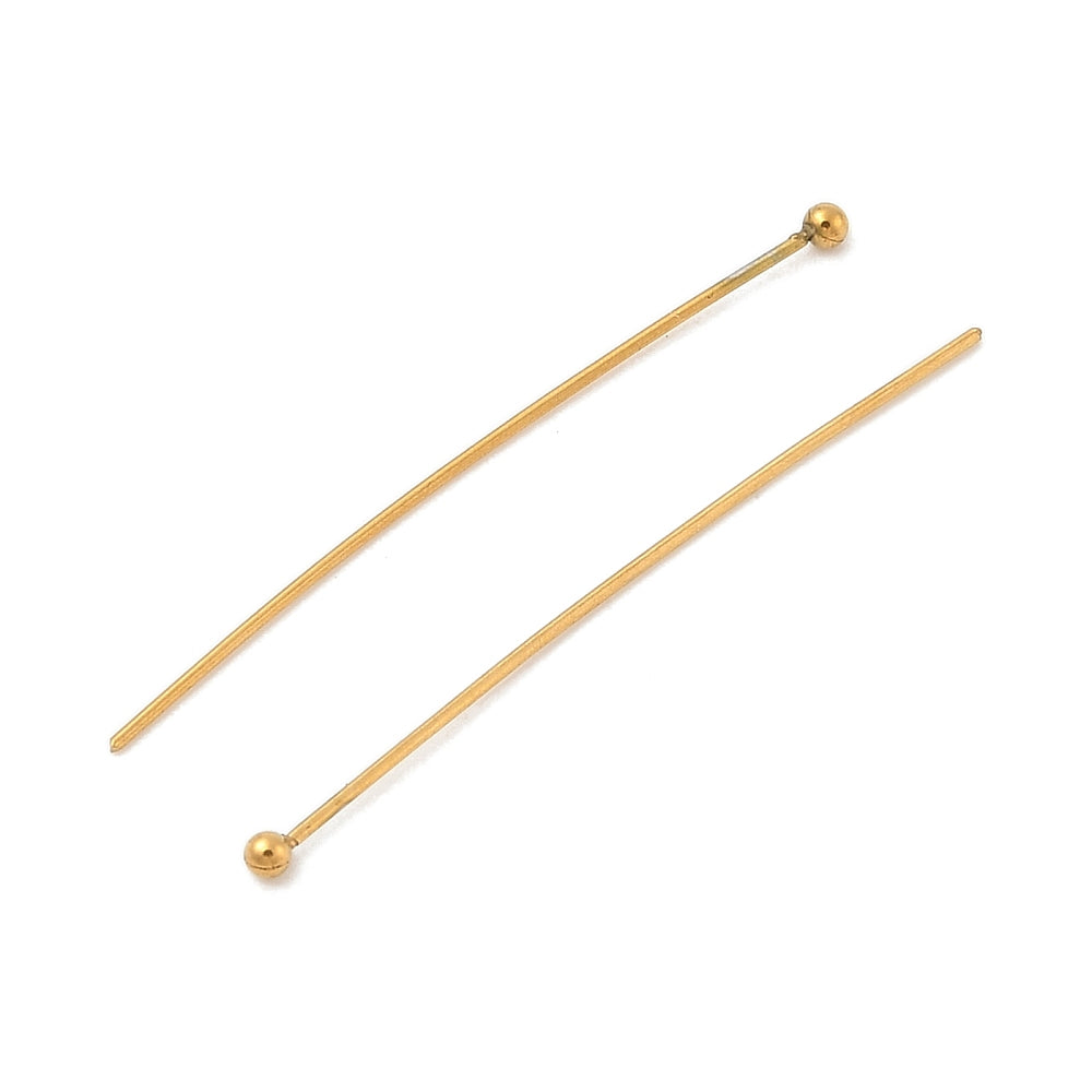 Ball Head Pin 18K Plated 36x1.8mm 10pc