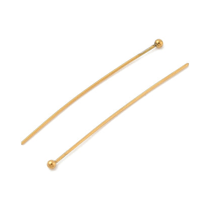 Ball Head Pin 18K Plated 36x1.8mm 10pc