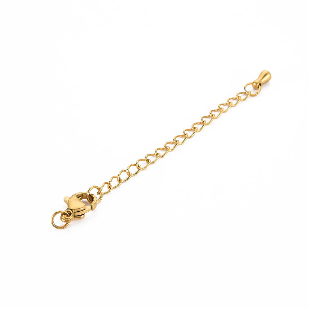 Chain Extender with Clasp Gold 304SS 5pc