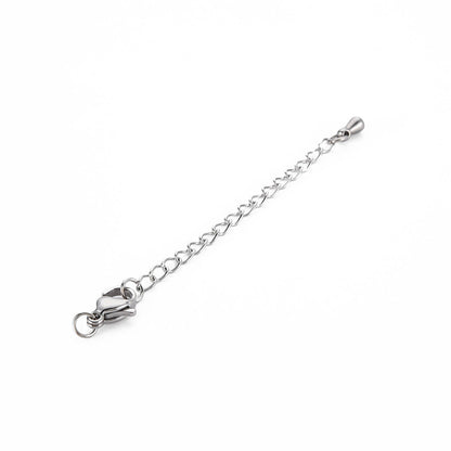 Chain Extender with Clasp Silver 304SS Tarnish Resistant 5pc