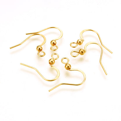 Fish Hook Earring 316SS 18K Gold Plated 16MM Pin 0.7MM 20pc