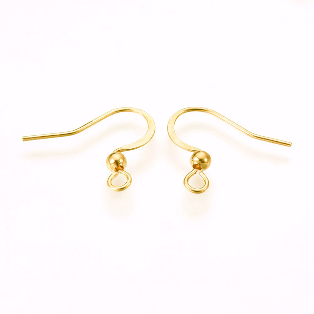 Fish Hook Earring 316SS 18K Gold Plated 16MM Pin 0.7MM 20pc