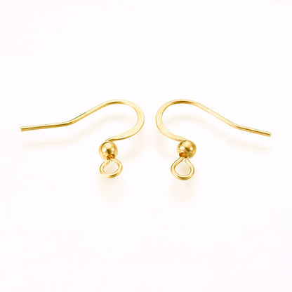 Fish Hook Earring 316SS 18K Gold Plated 16MM Pin 0.7MM 20pc