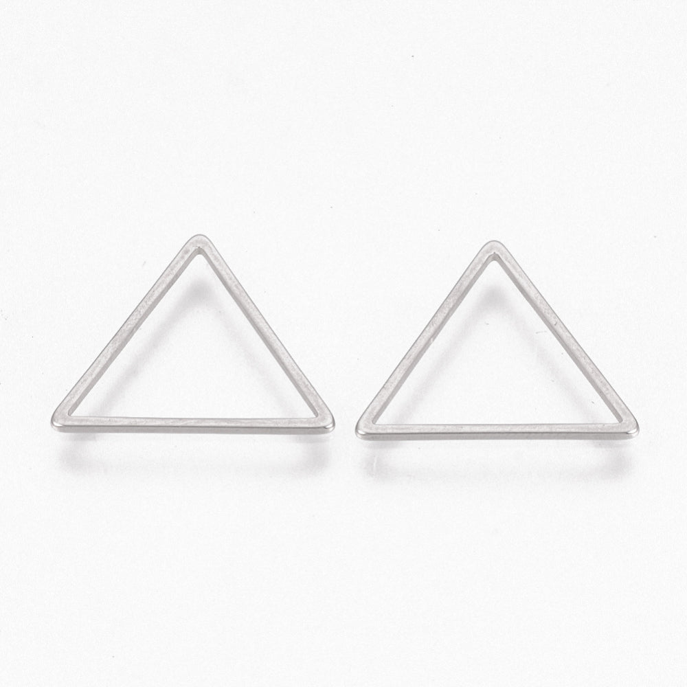 Stainless Steel Linking Ring 304SS Triangle 20x22.5mm 10pc - Alberta Bead Store