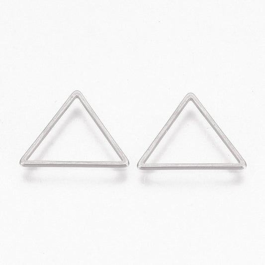 Stainless Steel Linking Ring 304SS Triangle 20x22.5mm 10pc - Alberta Bead Store