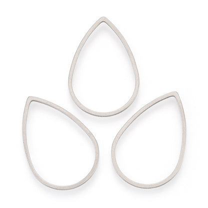 Tear Drop 304SS Link Silver 4pc - Alberta Bead Store