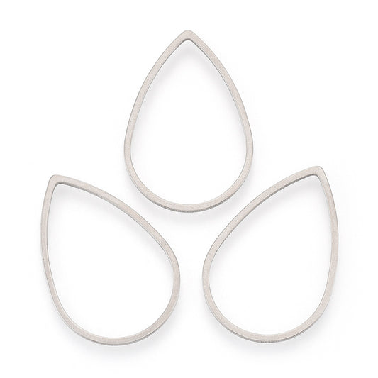 Tear Drop 304SS Link Silver 4pc - Alberta Bead Store