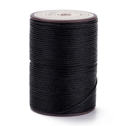 Waxed Twist Cord Black 0.8mm 50M