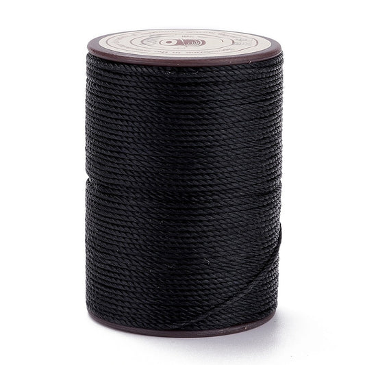 Waxed Twist Cord Black 0.8mm 50M