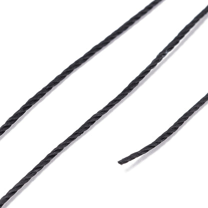 Waxed Twist Cord Black 0.8mm 50M