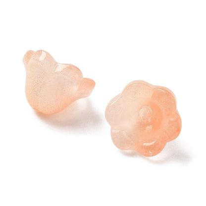 Glass Flower Bead Glitter Powder Orange 100g