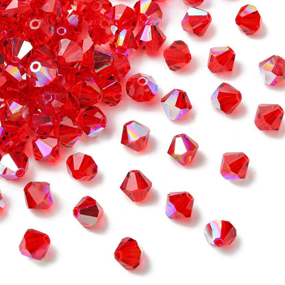 Preciosa® Crystal Bicone Light Siam Glitter 4mm 24pc