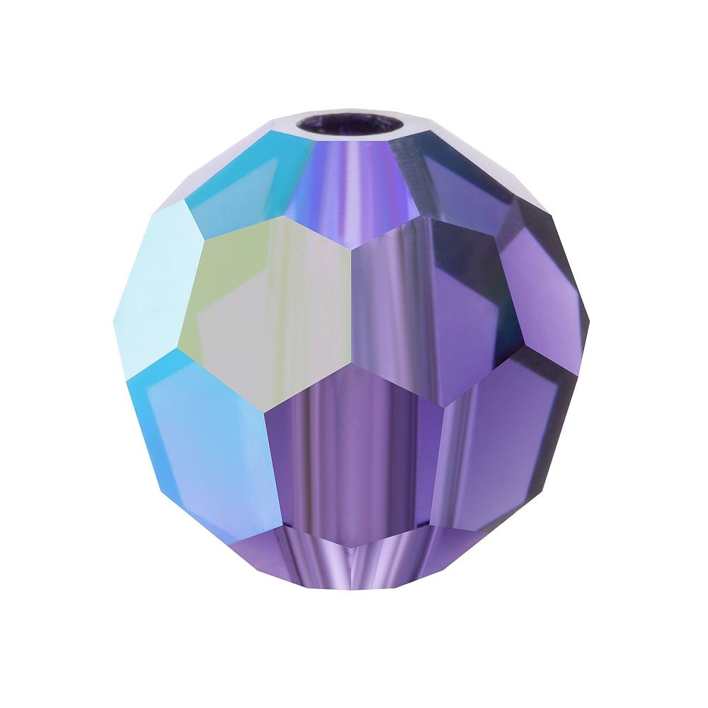 Preciosa® Crystal Beads Round Deep Tanzanite AB 6mm 24pc