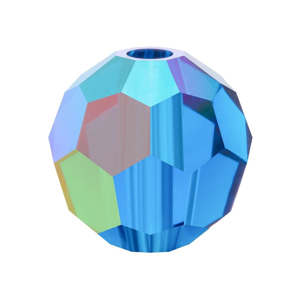Preciosa® Crystal Beads Round Capri Blue AB 4mm 144pk