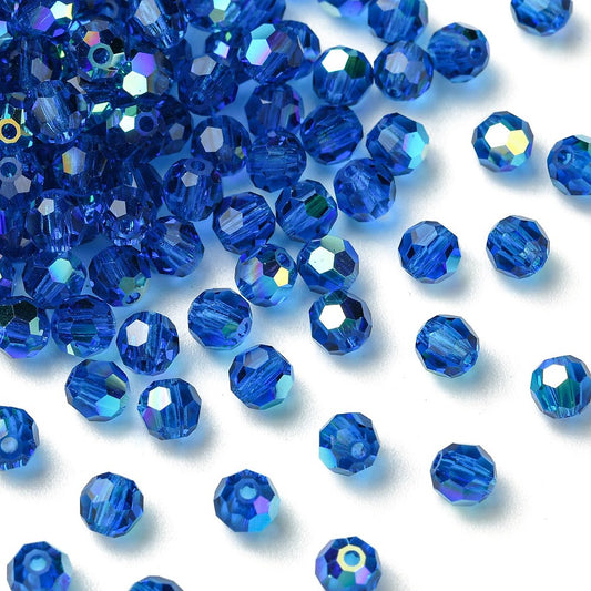 Perles en Cristal Rondes Preciosa® Bleu Capri AB 6mm 144 unités